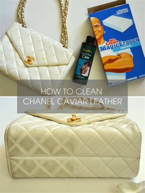 chanel caviar bag care|How To Clean a White Leather Bag, Acc.